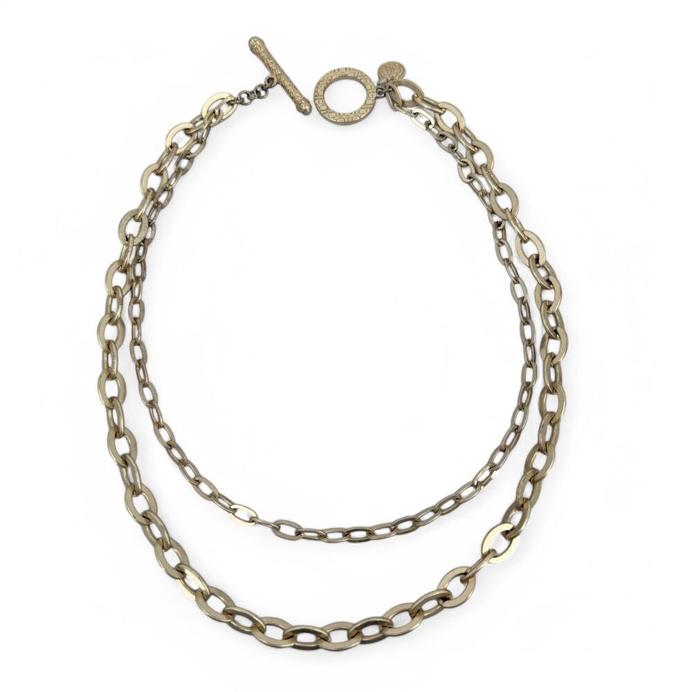 Dana Buchman Layered Chain Necklace Gold Tone Toggle Clasp